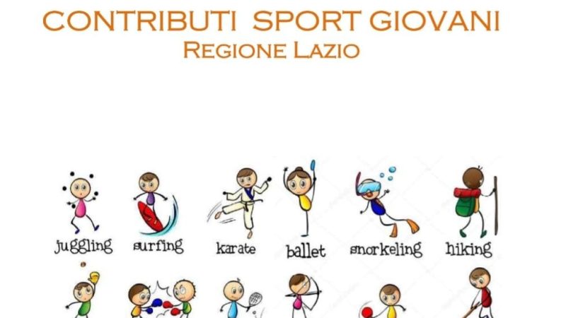 Bando Contributi Sport a favore di minori residenti nella Regione Lazio